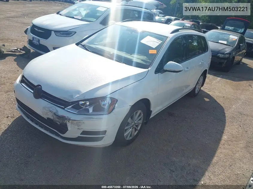 2017 Volkswagen Golf Sportwagen Tsi S VIN: 3VWA17AU7HM503221 Lot: 45573350