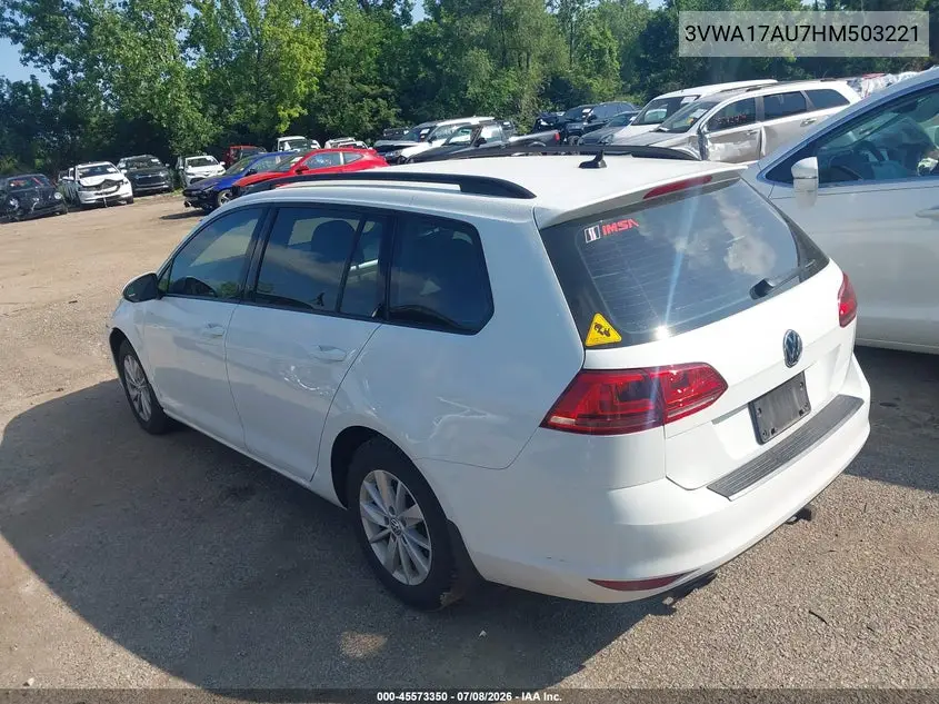 2017 Volkswagen Golf Sportwagen Tsi S VIN: 3VWA17AU7HM503221 Lot: 45573350