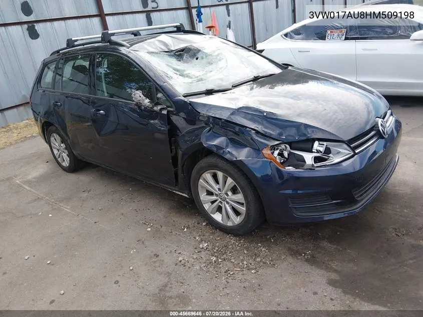 2017 Volkswagen Golf Sportwagen Tsi S VIN: 3VW017AU8HM509198 Lot: 45669646