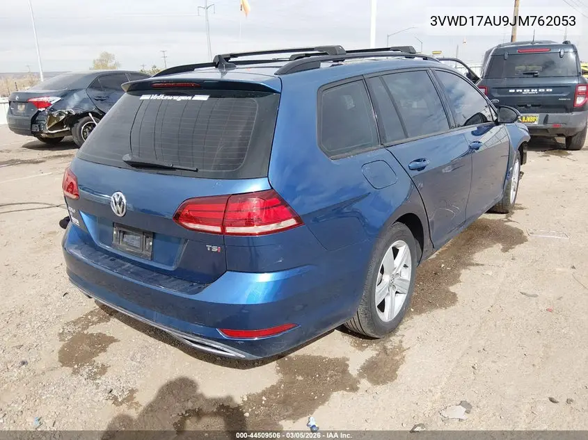 2018 Volkswagen Golf Sportwagen Tsi S/Tsi Se VIN: 3VWD17AU9JM762053 Lot: 44509506