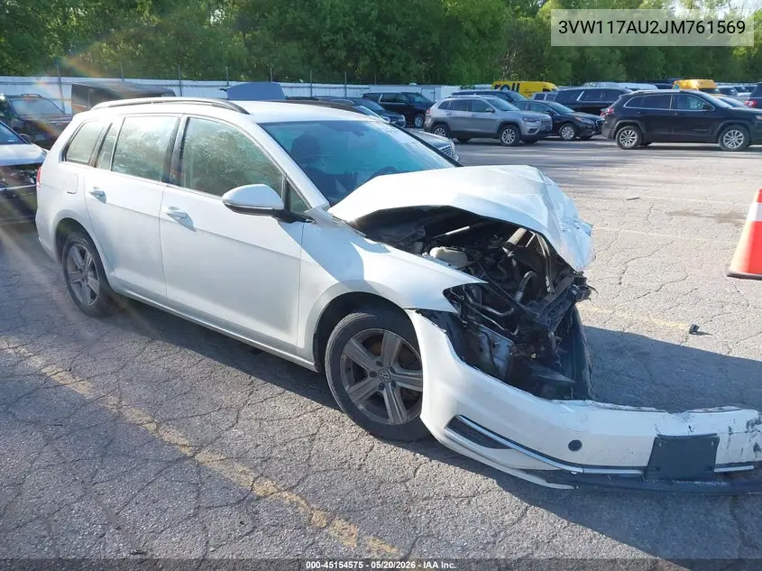 2018 Volkswagen Golf Sportwagen Tsi S VIN: 3VW117AU2JM761569 Lot: 45154575