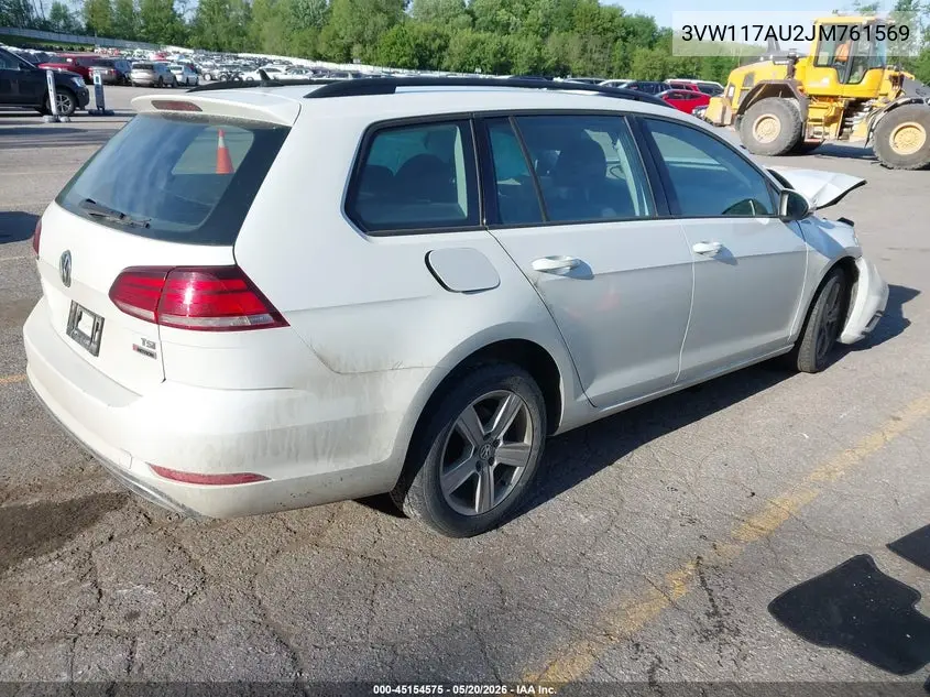 2018 Volkswagen Golf Sportwagen Tsi S VIN: 3VW117AU2JM761569 Lot: 45154575
