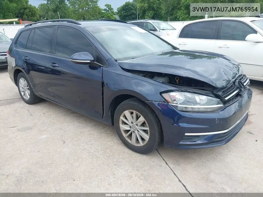 2018 Volkswagen Golf Sportwagen Tsi S/Tsi Se VIN: 3VWD17AU7JM765954 Lot: 45419306