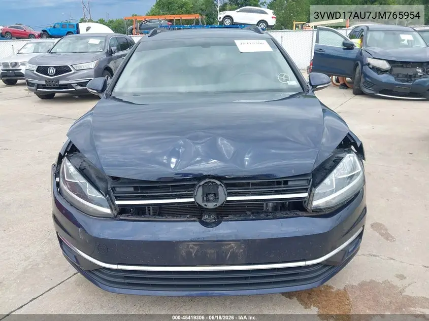 2018 Volkswagen Golf Sportwagen Tsi S/Tsi Se VIN: 3VWD17AU7JM765954 Lot: 45419306