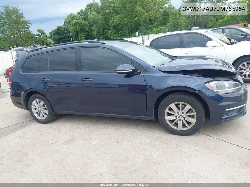 2018 Volkswagen Golf Sportwagen Tsi S/Tsi Se VIN: 3VWD17AU7JM765954 Lot: 45419306