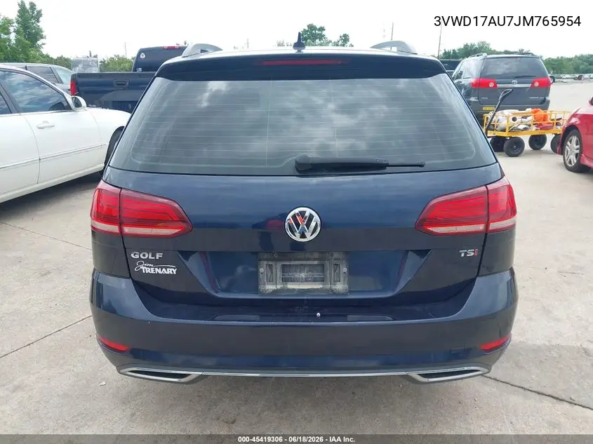 2018 Volkswagen Golf Sportwagen Tsi S/Tsi Se VIN: 3VWD17AU7JM765954 Lot: 45419306