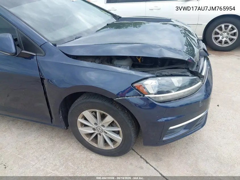 2018 Volkswagen Golf Sportwagen Tsi S/Tsi Se VIN: 3VWD17AU7JM765954 Lot: 45419306