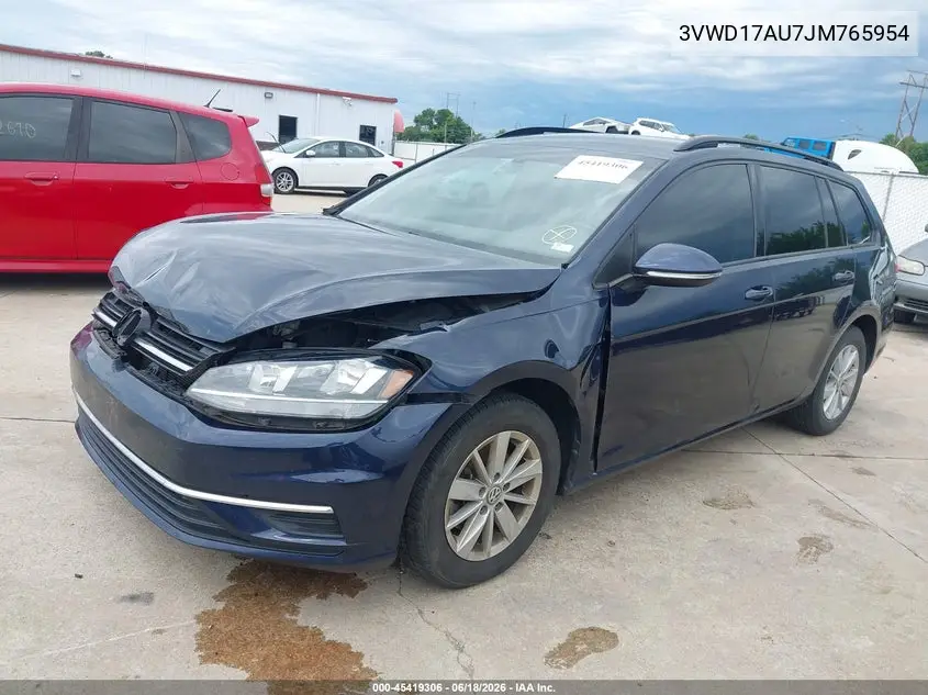 2018 Volkswagen Golf Sportwagen Tsi S/Tsi Se VIN: 3VWD17AU7JM765954 Lot: 45419306