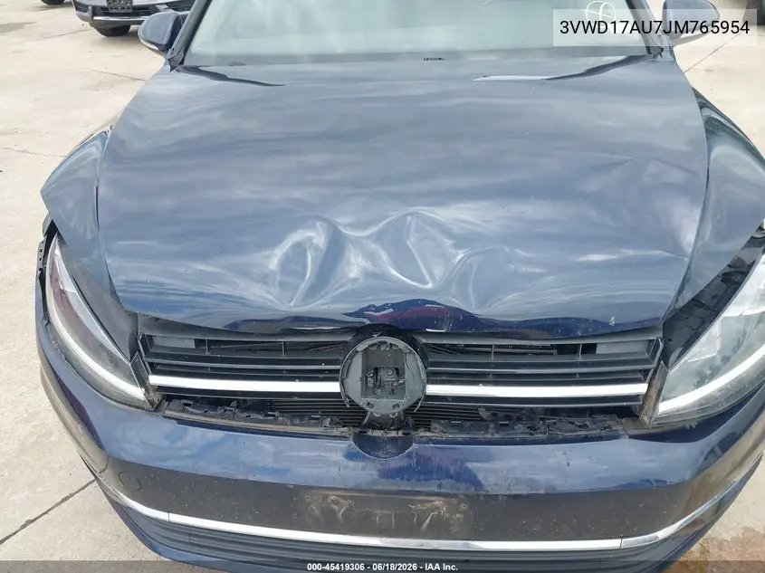 2018 Volkswagen Golf Sportwagen Tsi S/Tsi Se VIN: 3VWD17AU7JM765954 Lot: 45419306