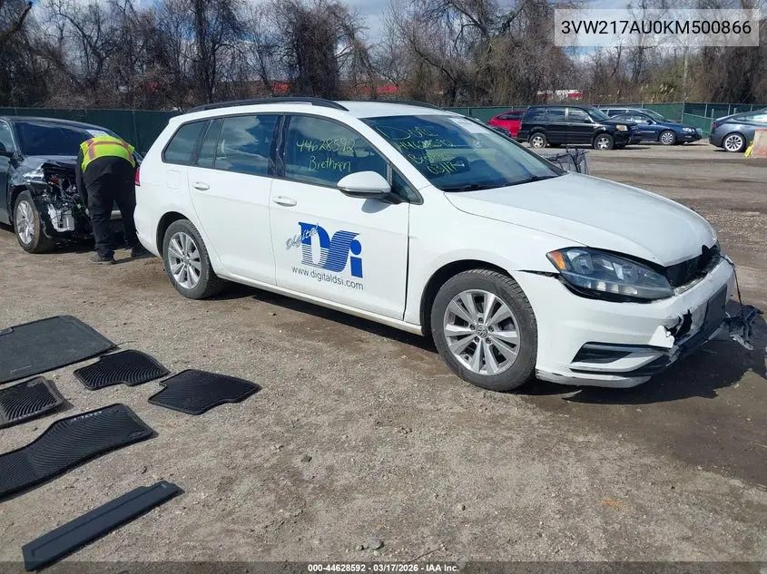 2019 Volkswagen Golf Sportwagen 1.8T S VIN: 3VW217AU0KM500866 Lot: 44628592