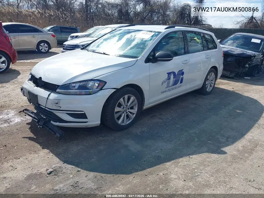 2019 Volkswagen Golf Sportwagen 1.8T S VIN: 3VW217AU0KM500866 Lot: 44628592