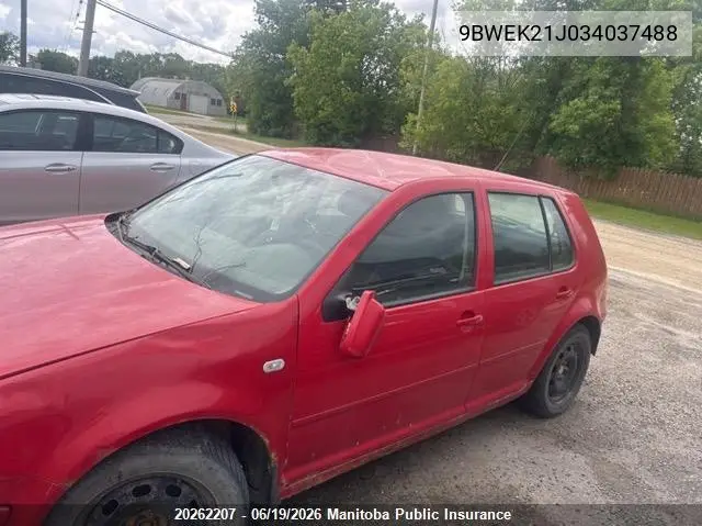 2003 Volkswagen Golf Cl VIN: 9BWEK21J034037488 Lot: 20262207