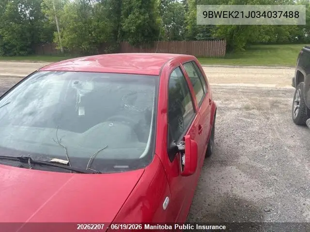 2003 Volkswagen Golf Cl VIN: 9BWEK21J034037488 Lot: 20262207