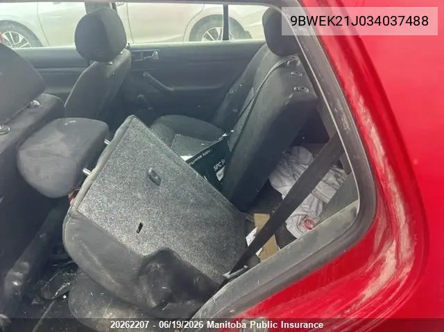 2003 Volkswagen Golf Cl VIN: 9BWEK21J034037488 Lot: 20262207