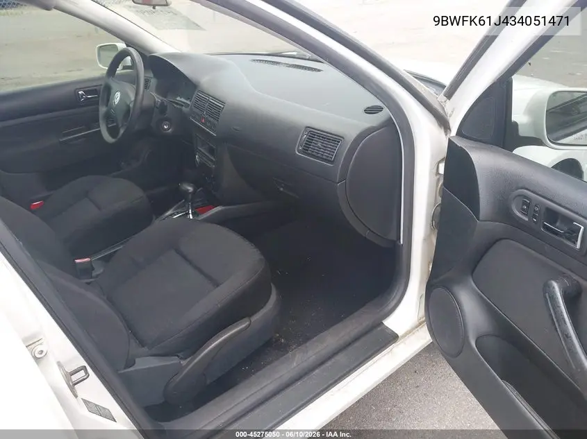 2003 Volkswagen Golf Gl 2.0L VIN: 9BWFK61J434051471 Lot: 45275050