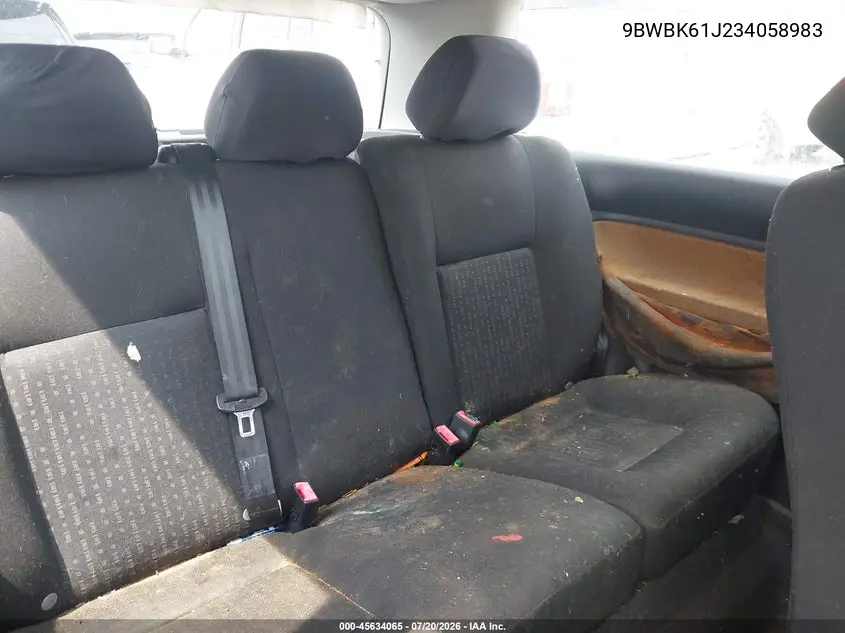 2003 Volkswagen Golf Gl/Gl 2.0L VIN: 9BWBK61J234058983 Lot: 45634065