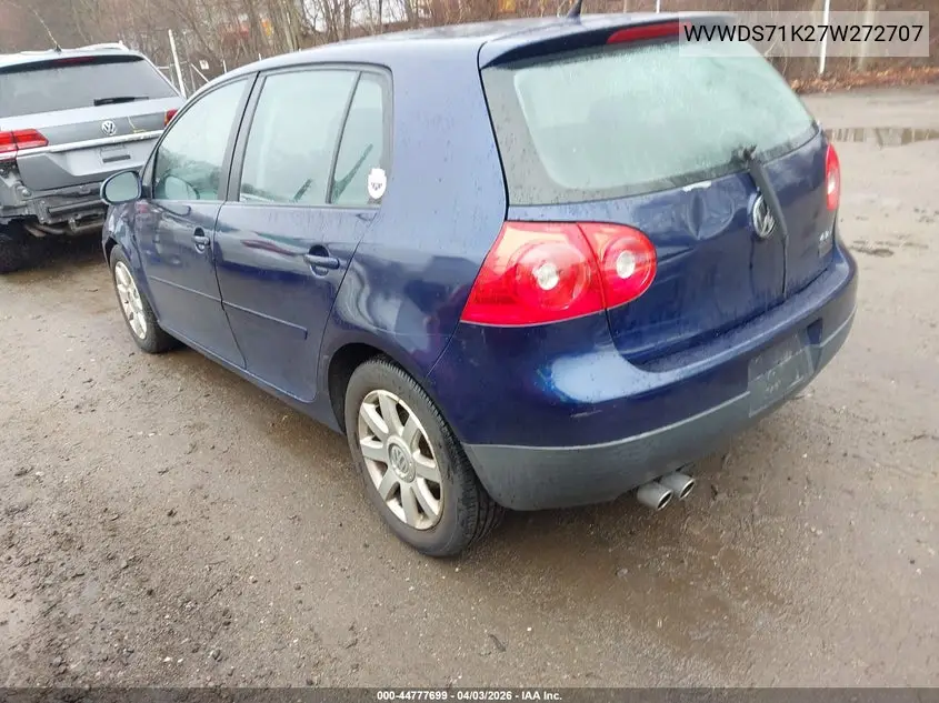 2007 Volkswagen Rabbit 4-Door VIN: WVWDS71K27W272707 Lot: 44777699