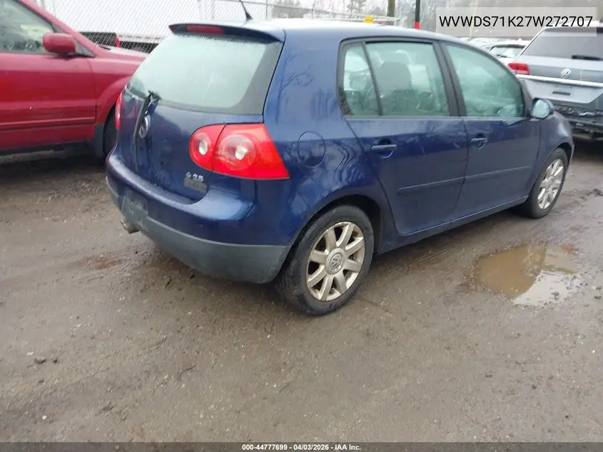 2007 Volkswagen Rabbit 4-Door VIN: WVWDS71K27W272707 Lot: 44777699