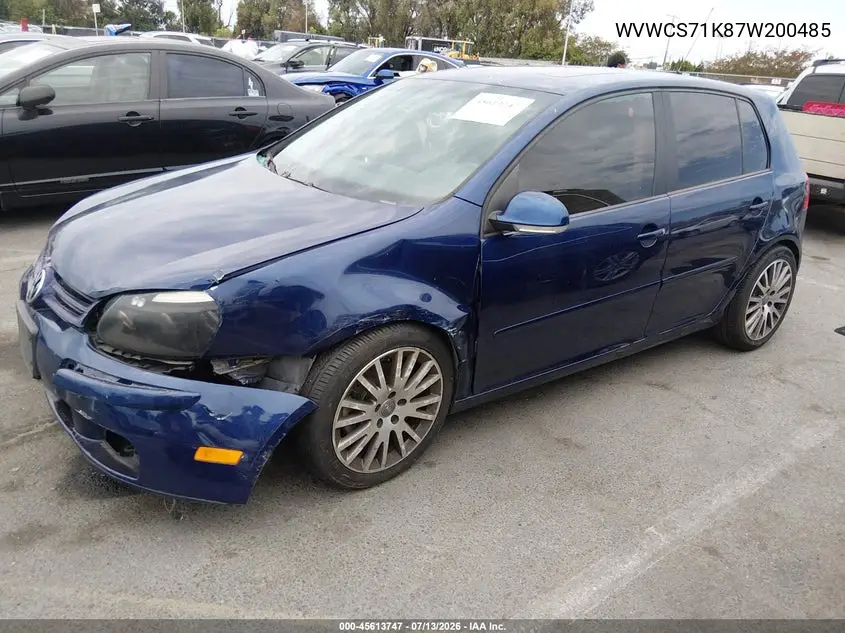 2007 Volkswagen Rabbit 4-Door VIN: WVWCS71K87W200485 Lot: 45613747