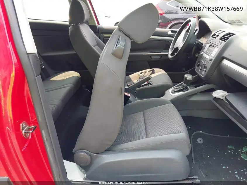 2008 Volkswagen Rabbit S VIN: WVWBB71K38W157669 Lot: 45649839