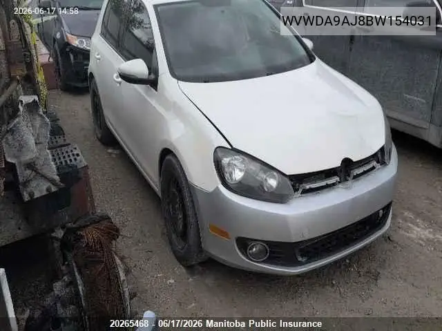 2011 Volkswagen Golf 2.5 VIN: WVWDA9AJ8BW154031 Lot: 20265468
