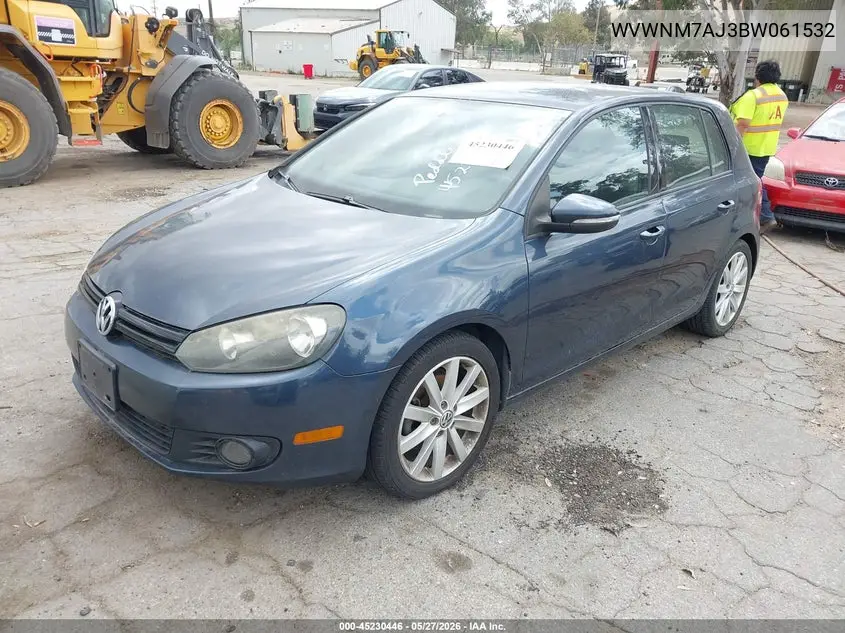 2011 Volkswagen Golf Tdi 4-Door VIN: WVWNM7AJ3BW061532 Lot: 45230446