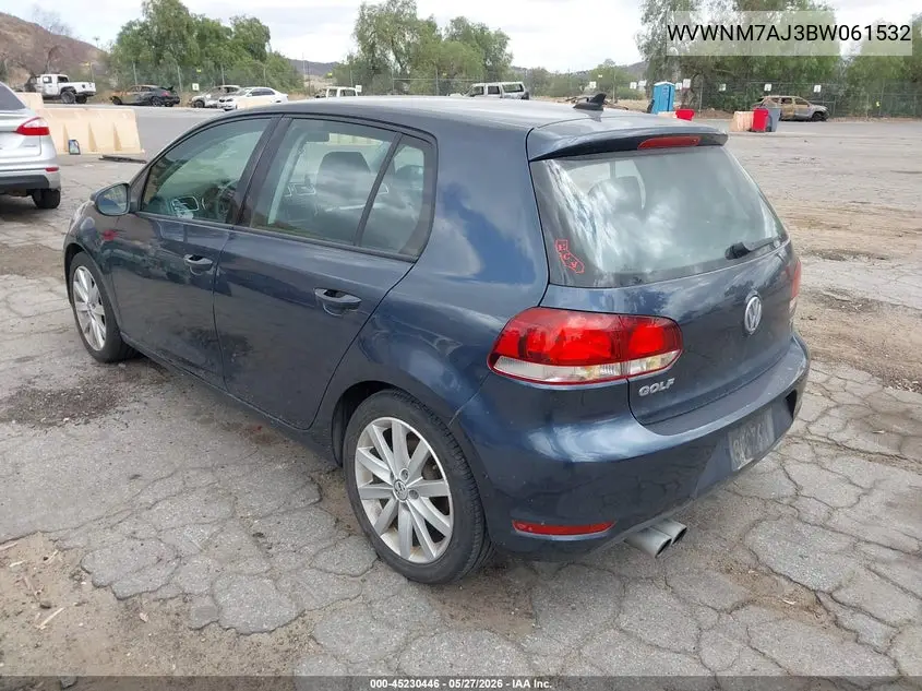 2011 Volkswagen Golf Tdi 4-Door VIN: WVWNM7AJ3BW061532 Lot: 45230446