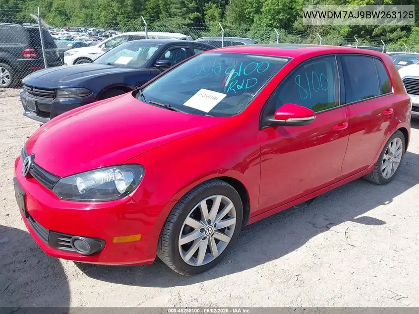 2011 Volkswagen Golf Tdi 4-Door VIN: WVWDM7AJ9BW263125 Lot: 45258100