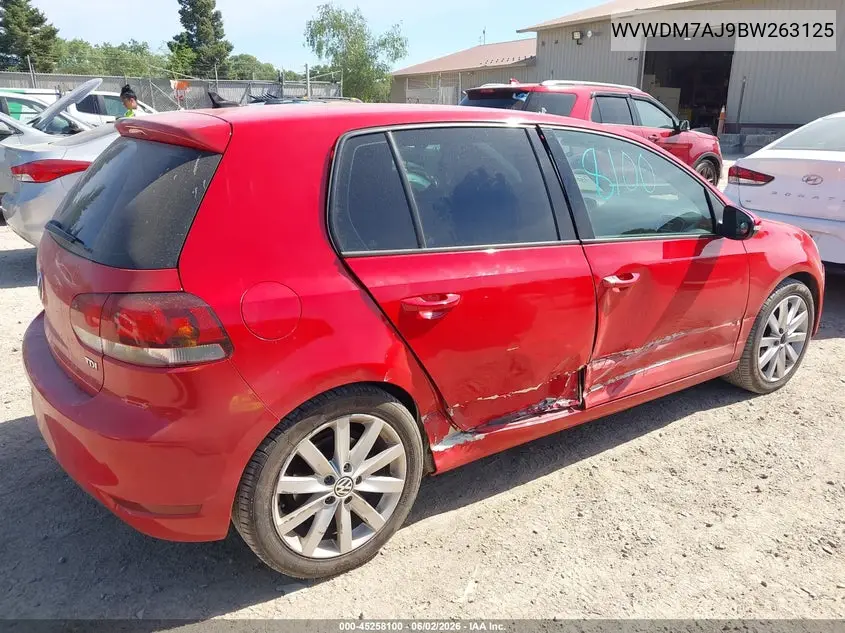 2011 Volkswagen Golf Tdi 4-Door VIN: WVWDM7AJ9BW263125 Lot: 45258100