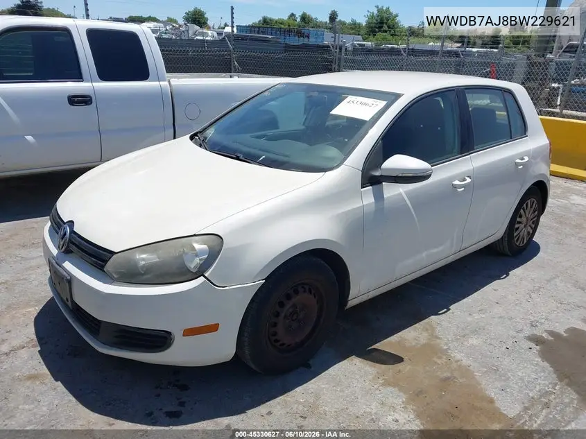 2011 Volkswagen Golf 2.5L 4-Door VIN: WVWDB7AJ8BW229621 Lot: 45330627