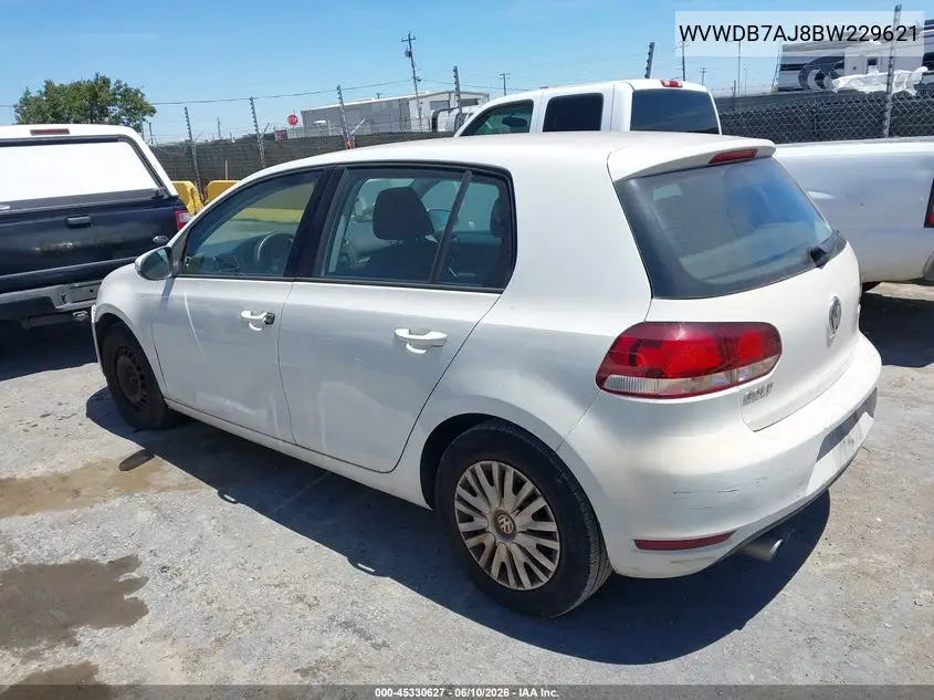 2011 Volkswagen Golf 2.5L 4-Door VIN: WVWDB7AJ8BW229621 Lot: 45330627