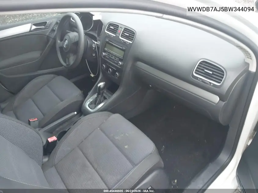 2011 Volkswagen Golf 2.5L 4-Door VIN: WVWDB7AJ5BW344094 Lot: 45446505