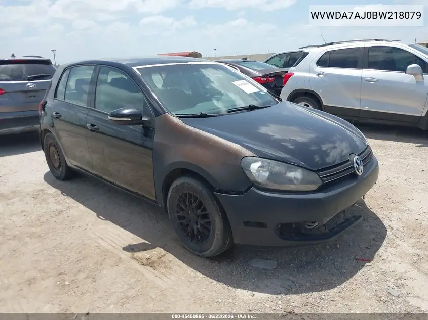 2011 Volkswagen Golf 2.5L 4-Door VIN: WVWDA7AJ0BW218079 Lot: 45450865