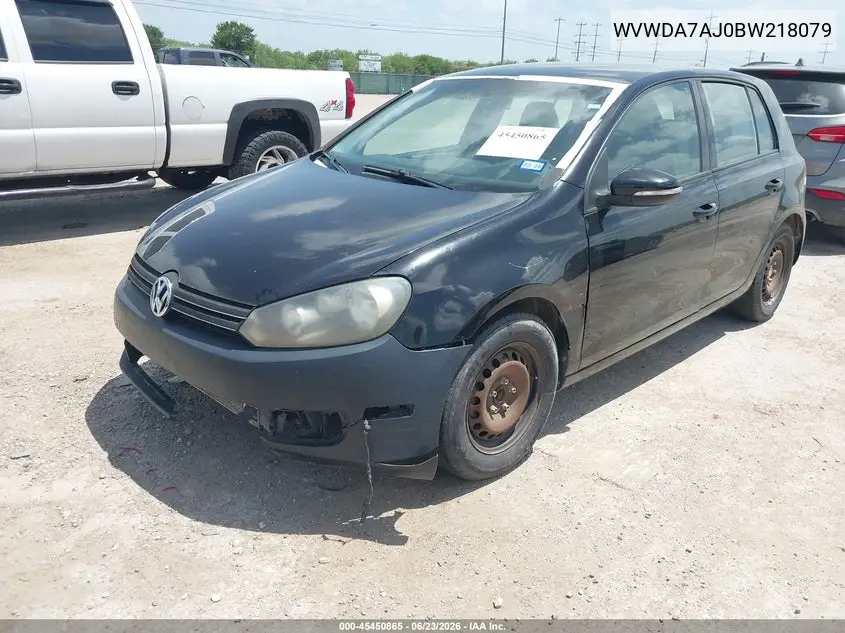 2011 Volkswagen Golf 2.5L 4-Door VIN: WVWDA7AJ0BW218079 Lot: 45450865