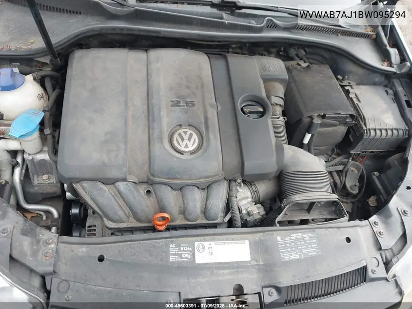 2011 Volkswagen Golf 2.5L 2-Door VIN: WVWAB7AJ1BW095294 Lot: 45603391