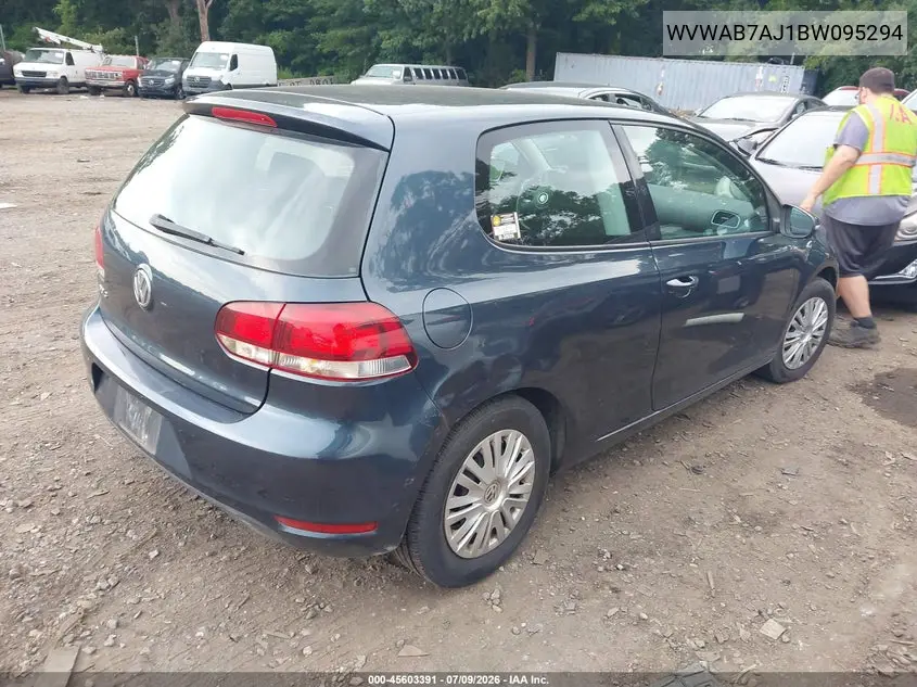2011 Volkswagen Golf 2.5L 2-Door VIN: WVWAB7AJ1BW095294 Lot: 45603391
