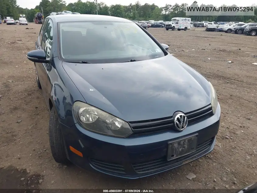 2011 Volkswagen Golf 2.5L 2-Door VIN: WVWAB7AJ1BW095294 Lot: 45603391