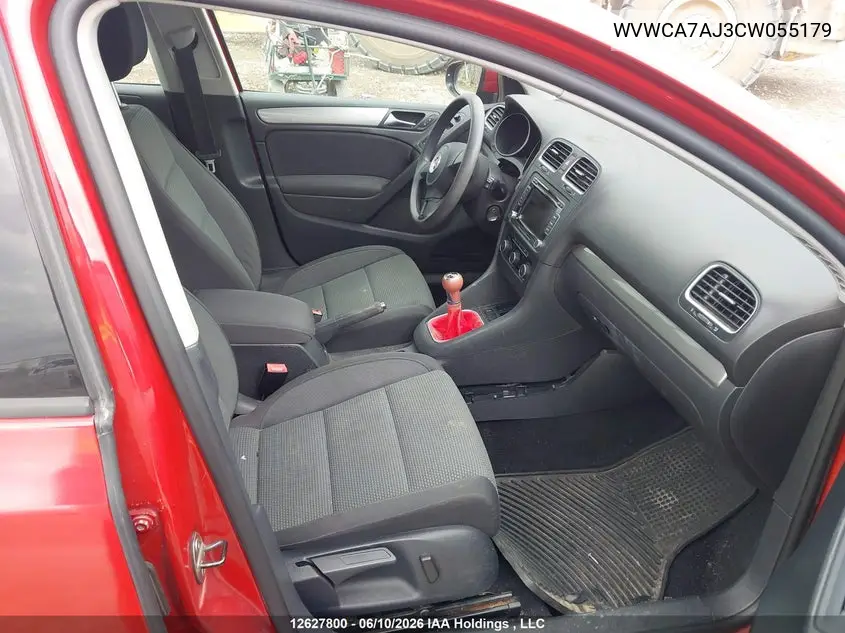 2012 Volkswagen Golf VIN: WVWCA7AJ3CW055179 Lot: 12627800