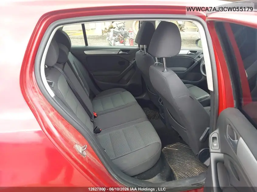2012 Volkswagen Golf VIN: WVWCA7AJ3CW055179 Lot: 12627800