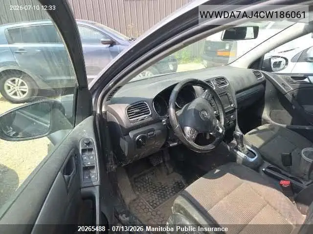 2012 Volkswagen Golf 2.5 VIN: WVWDA7AJ4CW186061 Lot: 20265488