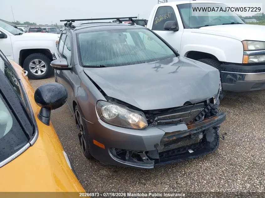 2012 Volkswagen Golf 2.5 VIN: WVWDA7AJ7CW057229 Lot: 20266973