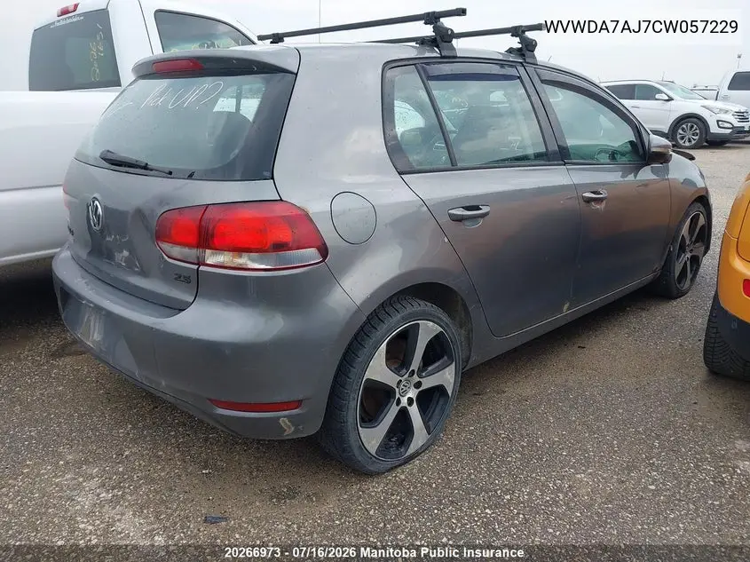 2012 Volkswagen Golf 2.5 VIN: WVWDA7AJ7CW057229 Lot: 20266973