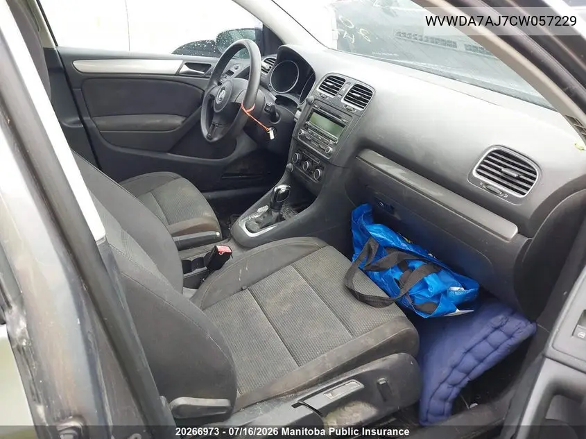 2012 Volkswagen Golf 2.5 VIN: WVWDA7AJ7CW057229 Lot: 20266973