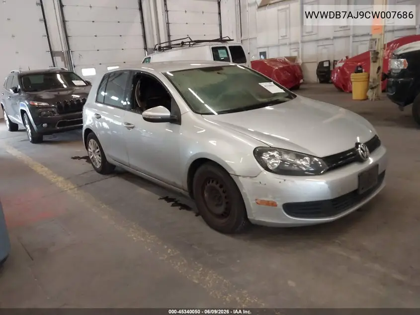 2012 Volkswagen Golf 2.5L 4-Door VIN: WVWDB7AJ9CW007686 Lot: 45340050