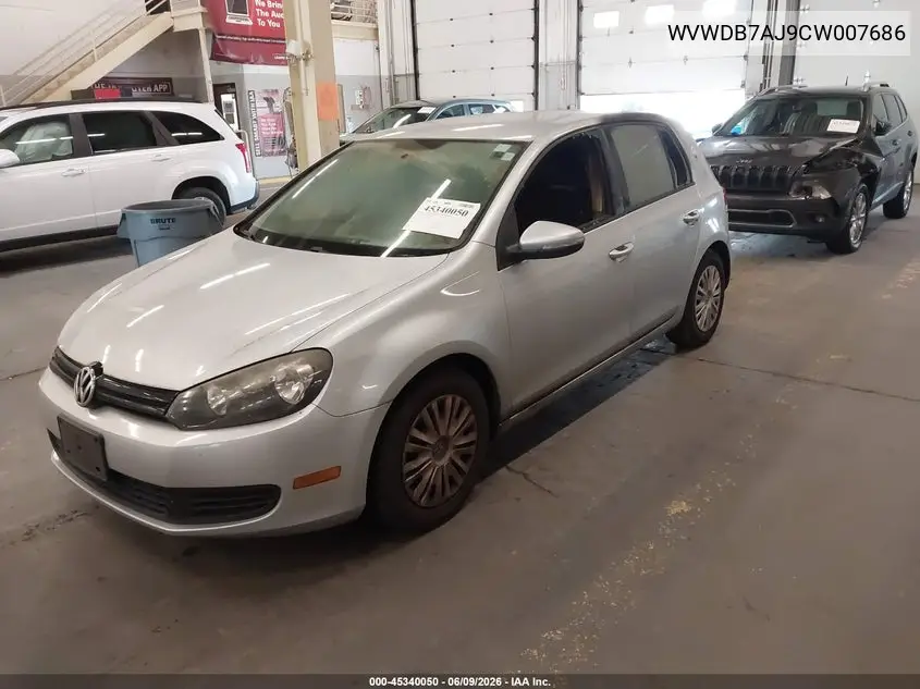 2012 Volkswagen Golf 2.5L 4-Door VIN: WVWDB7AJ9CW007686 Lot: 45340050