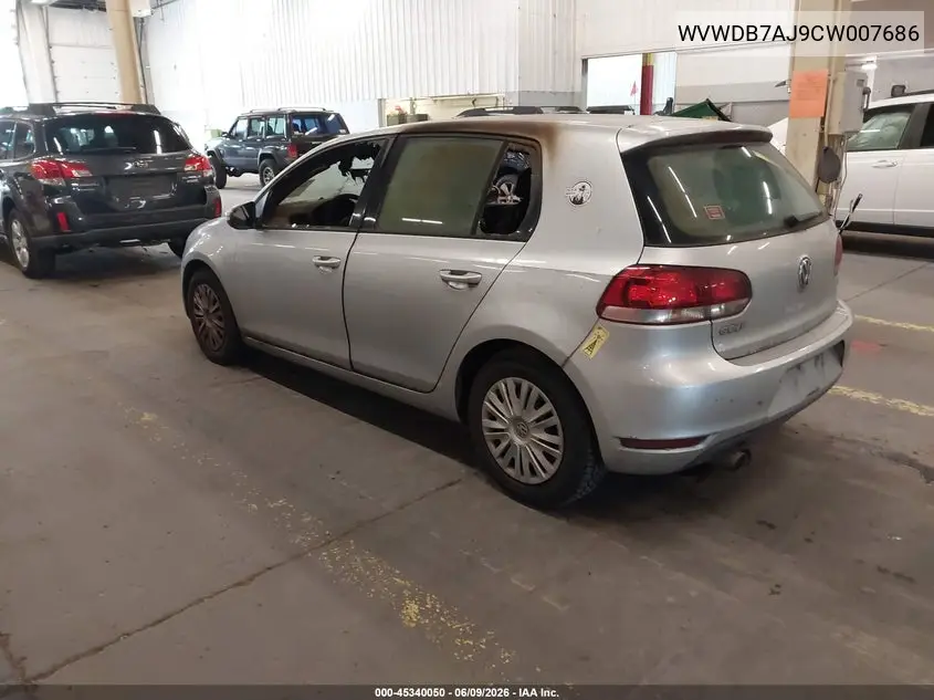 2012 Volkswagen Golf 2.5L 4-Door VIN: WVWDB7AJ9CW007686 Lot: 45340050