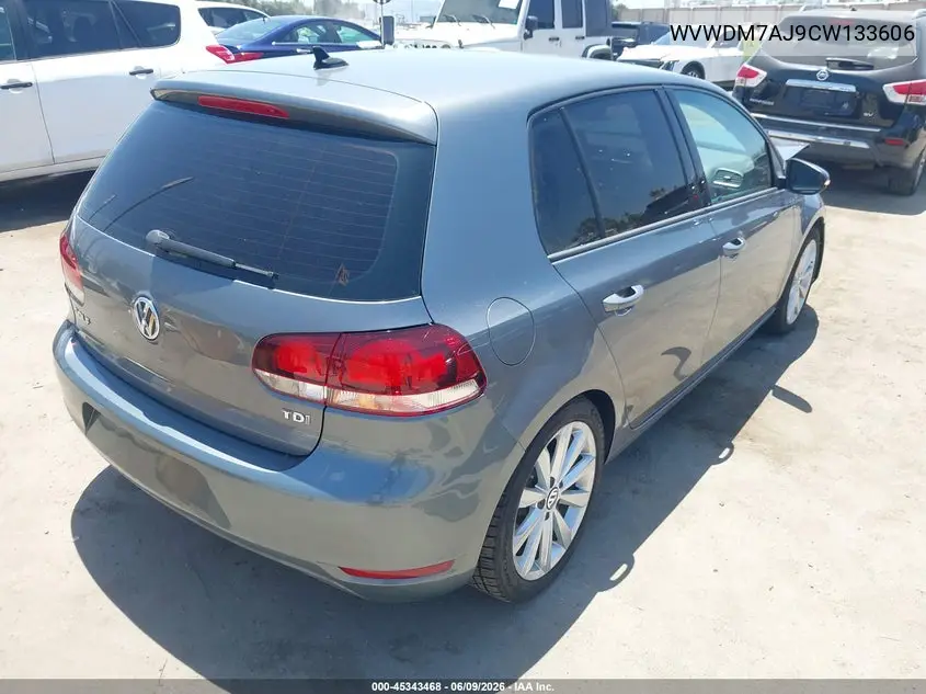 2012 Volkswagen Golf Tdi 4-Door VIN: WVWDM7AJ9CW133606 Lot: 45343468