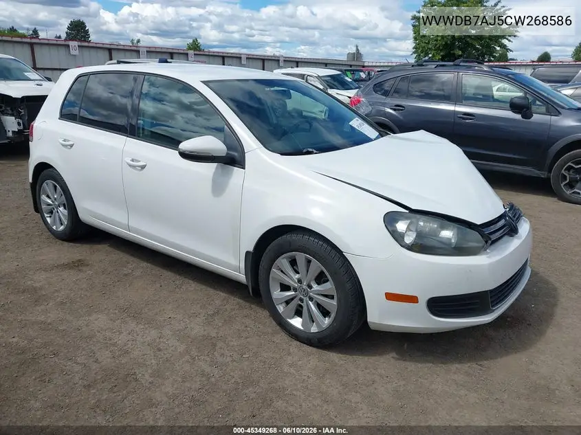 2012 Volkswagen Golf 2.5L 4-Door VIN: WVWDB7AJ5CW268586 Lot: 45349268