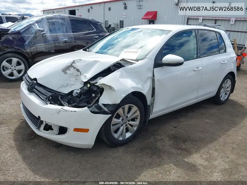 2012 Volkswagen Golf 2.5L 4-Door VIN: WVWDB7AJ5CW268586 Lot: 45349268