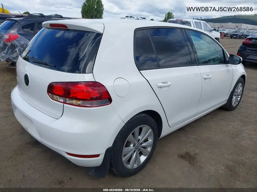 2012 Volkswagen Golf 2.5L 4-Door VIN: WVWDB7AJ5CW268586 Lot: 45349268